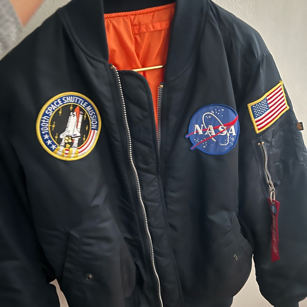 Alpha Navy blue bomber jacket size small